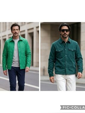 NWT J. Lindeberg Men’s Big Bridge Rev REVERSIBLE Overshirt Jacket Green - Size M